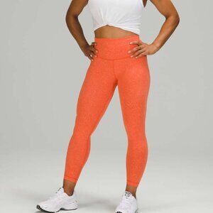 Women Lululemon Wunder Train High-Rise Tight 25" Crunch Warm Coral Size 4